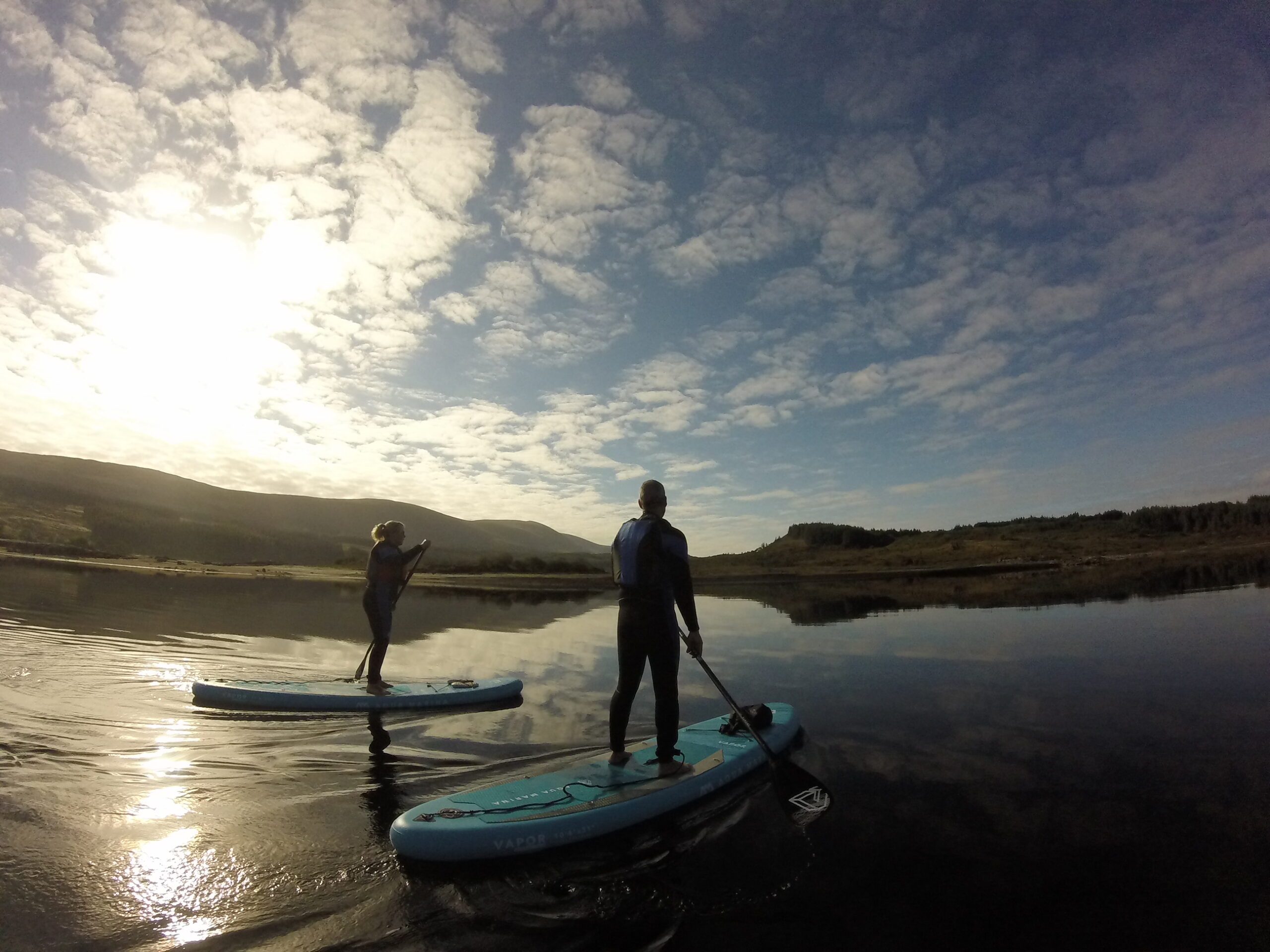 couple paddling